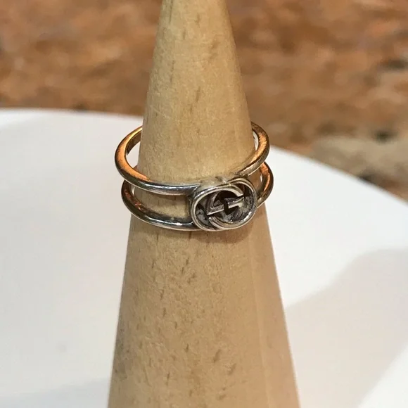 GUCCI Interlocking GG Silver Ag925 Ring- Size US4 ❤️